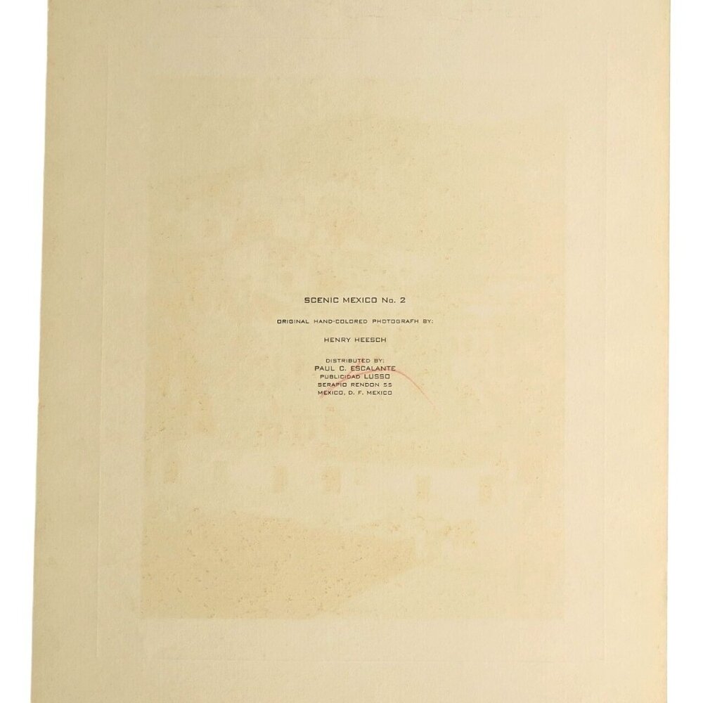 Scenic Mexico No. 2 Lithograph – Taxco Hillside by Henry Heesch, Vintage Print - Picture 5 of 5